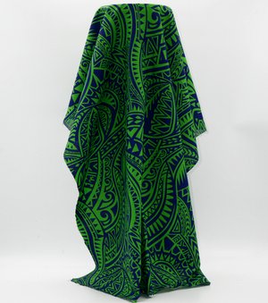 Cotton Dobby Pacific Print $9.00p/m - Design # 6 Green & Blue
