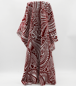 Cotton Dobby Pacific Print $9.00p/m - Design # 6 Burgundy & White