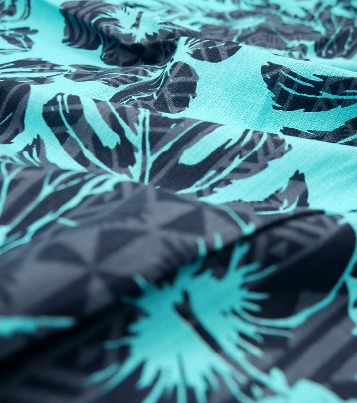 Cotton Dobby Pacific Print $10.00p/m - Design # 2 Blue & Black