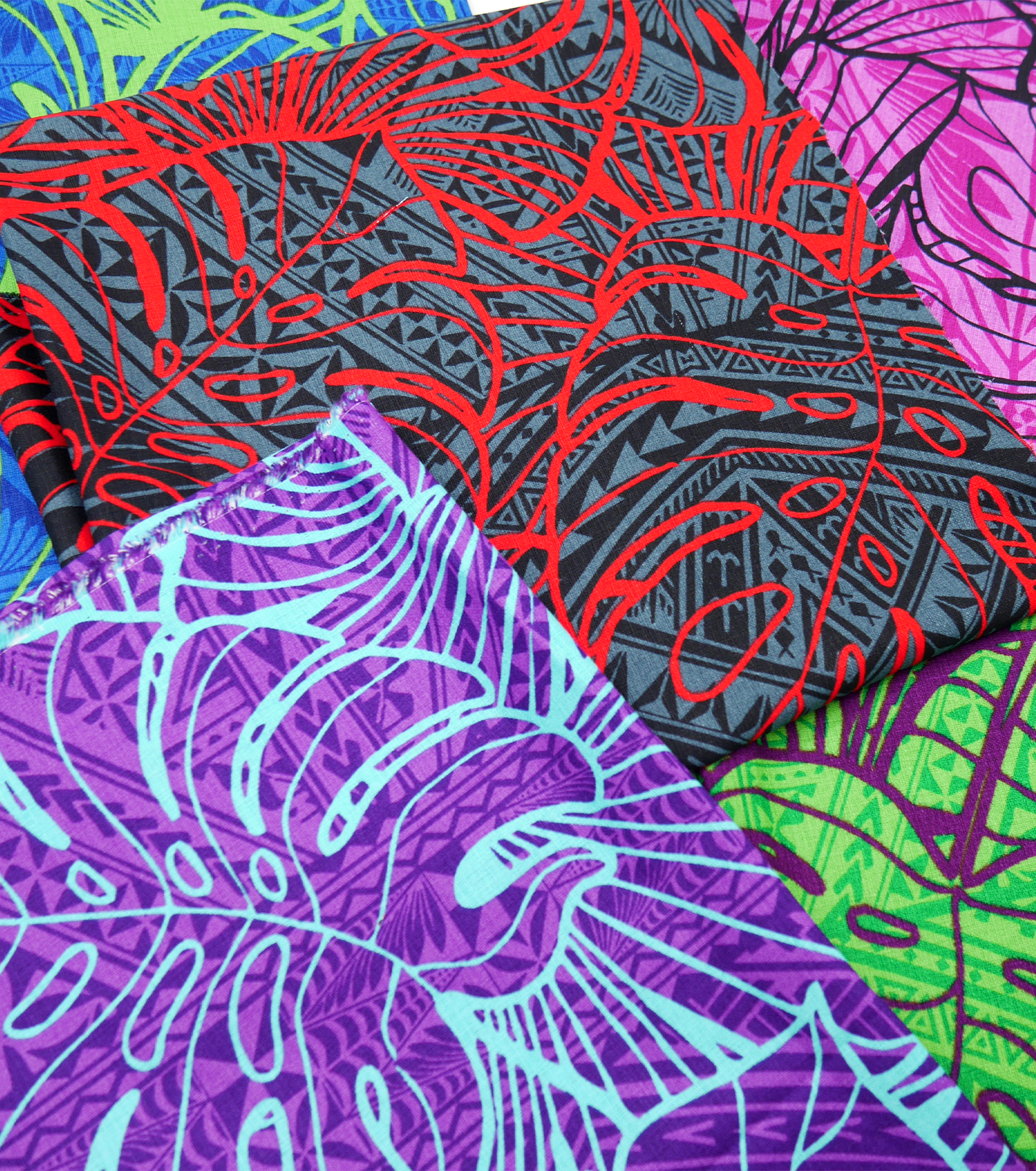 Cotton Dobby Pacific Print $9.00p/m - Design # 7 Purple & Blue