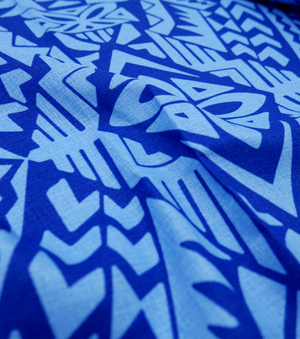 Cotton Dobby Pacific Print $9.00p/m - Blue