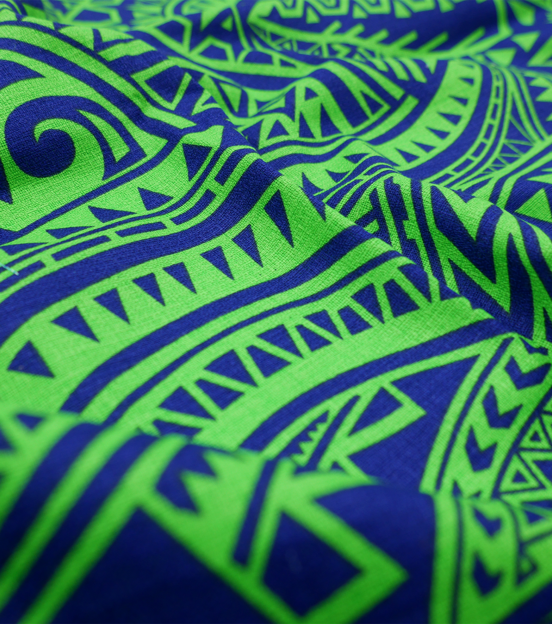 Cotton Dobby Pacific Print $9.00p/m - Design # 6 Green & Blue