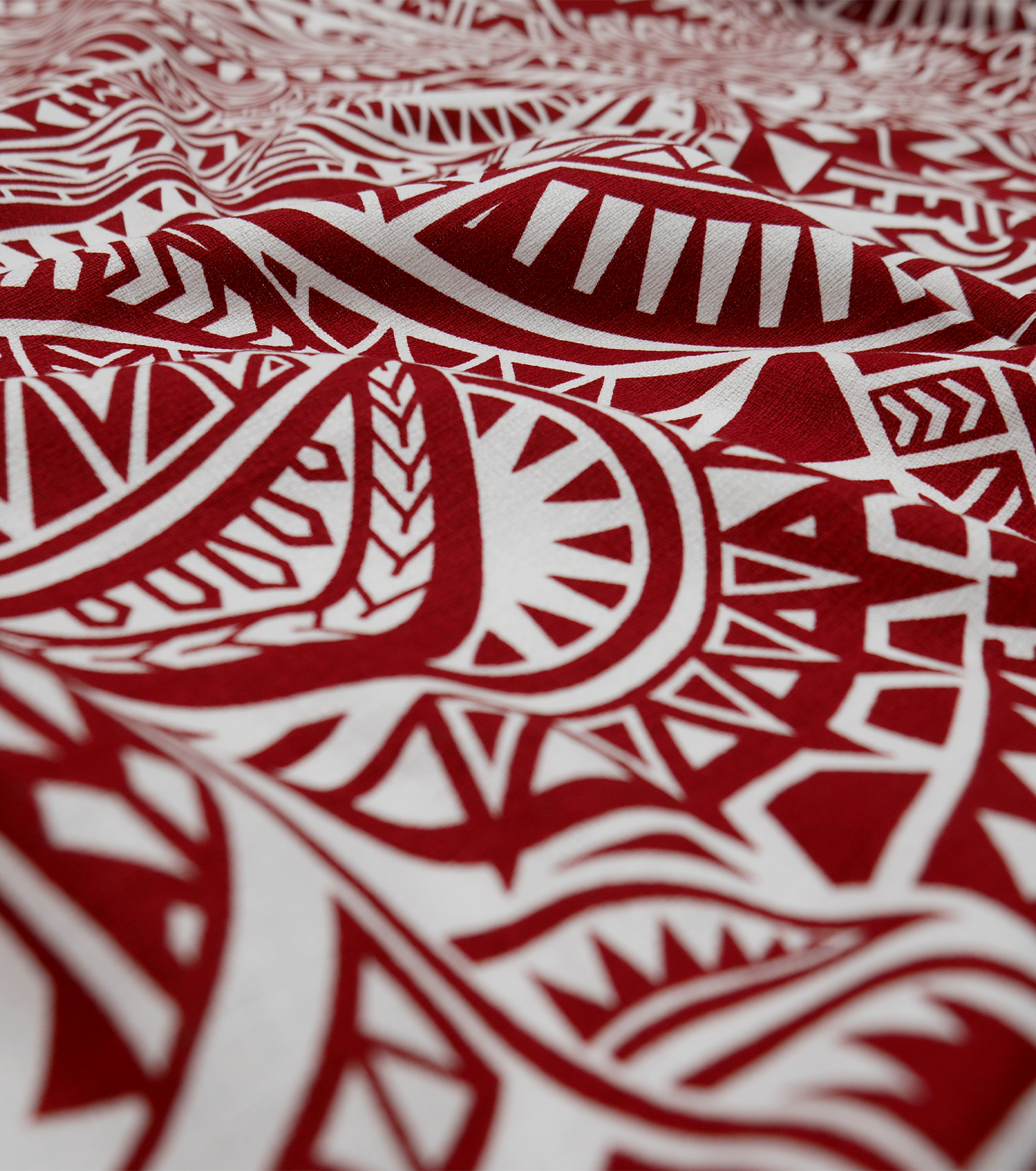 Cotton Dobby Pacific Print $9.00p/m - Design # 6 Burgundy & White