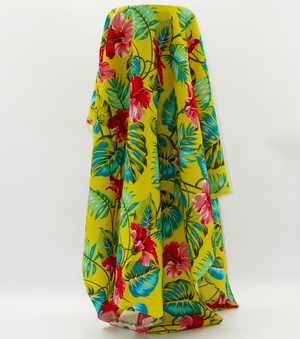Pacific Printed Rayon $8.00p/m - Yellow, Blue & Red