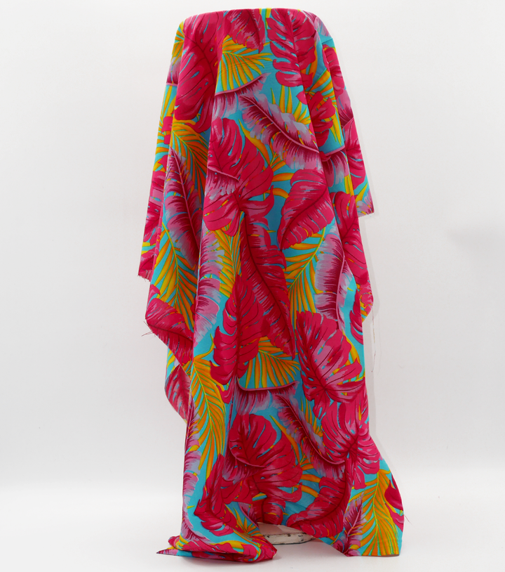 Pacific Printed Rayon $8.00p/m - Pink, Yellow & Blue