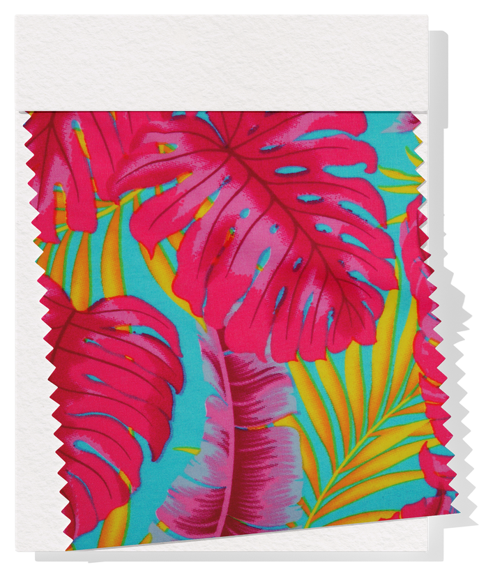 Pacific Printed Rayon $8.00p/m - Pink, Yellow & Blue
