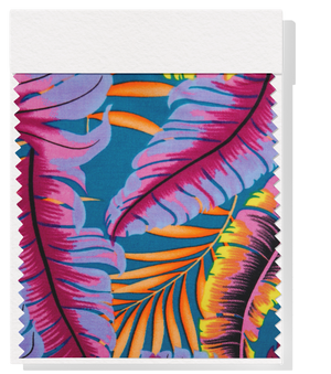 Pacific Printed Rayon $8.00p/m - Teal, Purple & Orange