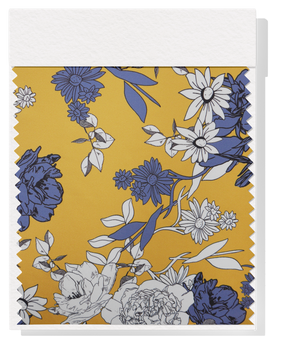 Printed Polyester $10.00p/m Golden Mustard Floral (Online Only)