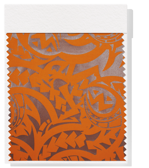 Stretch Polyester Pacific Print $12.00p/m Design #5 - Mustard & Bronze