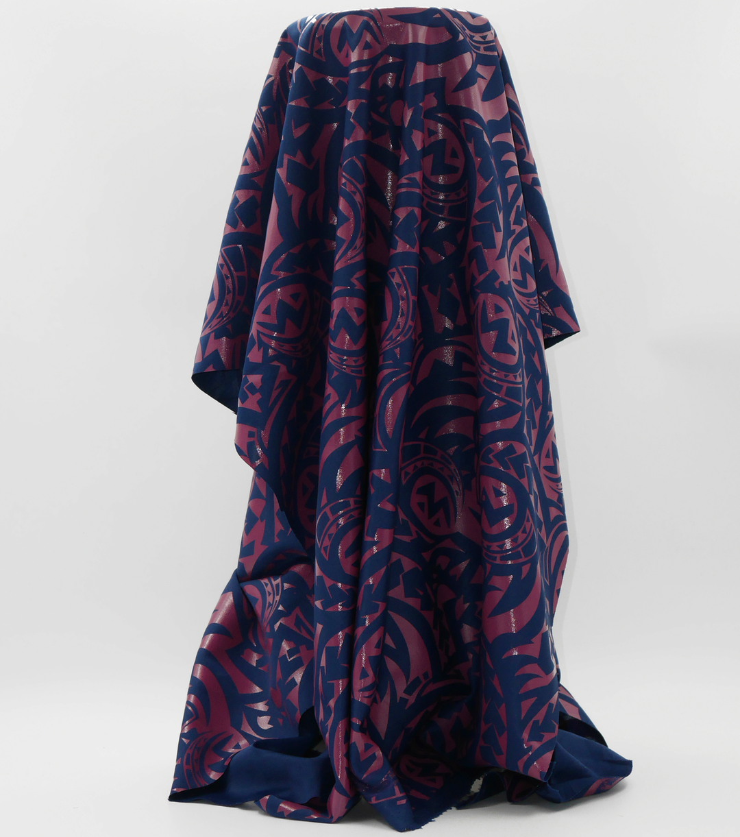 Stretch Polyester Pacific Print $12.00p/m Design #5 - Royal & Magenta