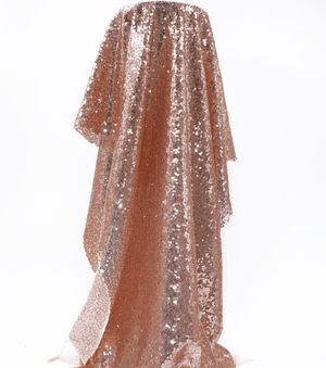 Polyester Mesh Sequins $25.00p/m - Rose Gold