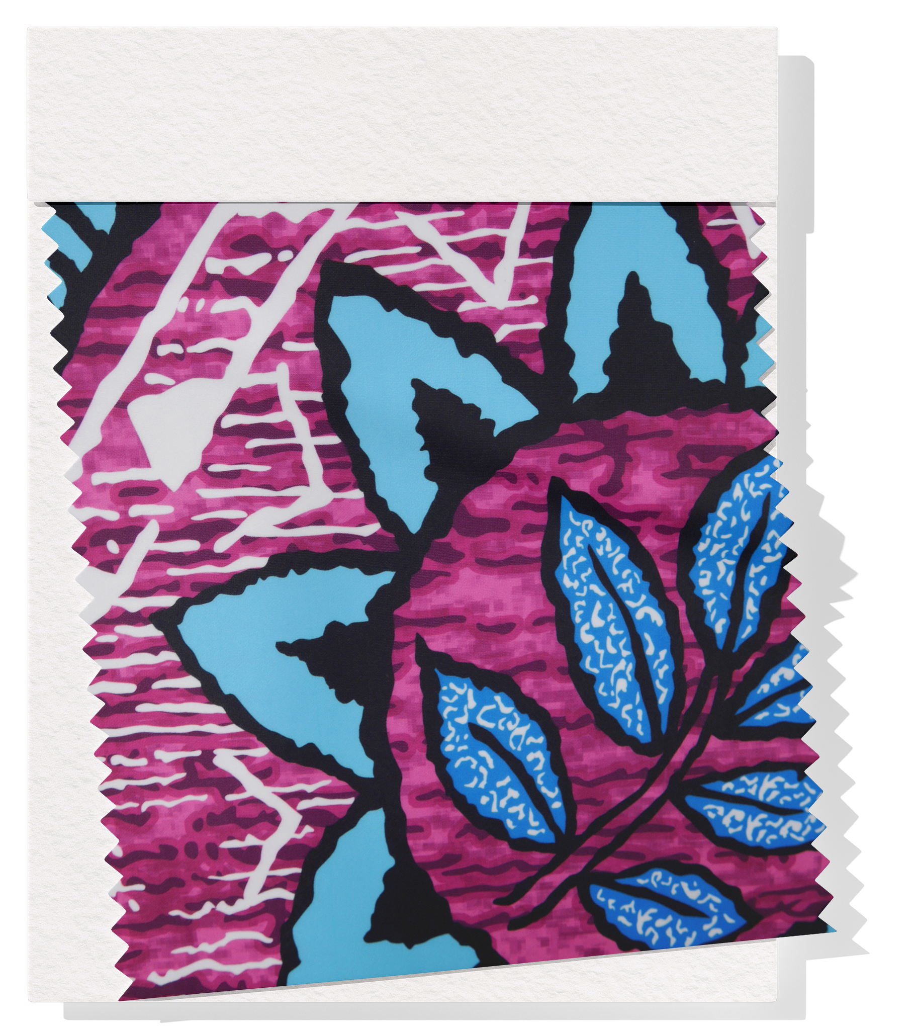 Stretch Polyester Pacific Screen Print $12.00p/m - Purple & Blue