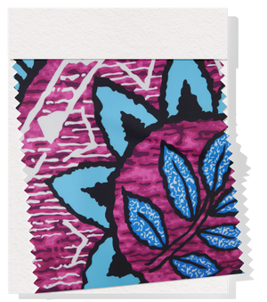 Stretch Polyester Pacific Screen Print $12.00p/m - Purple & Blue