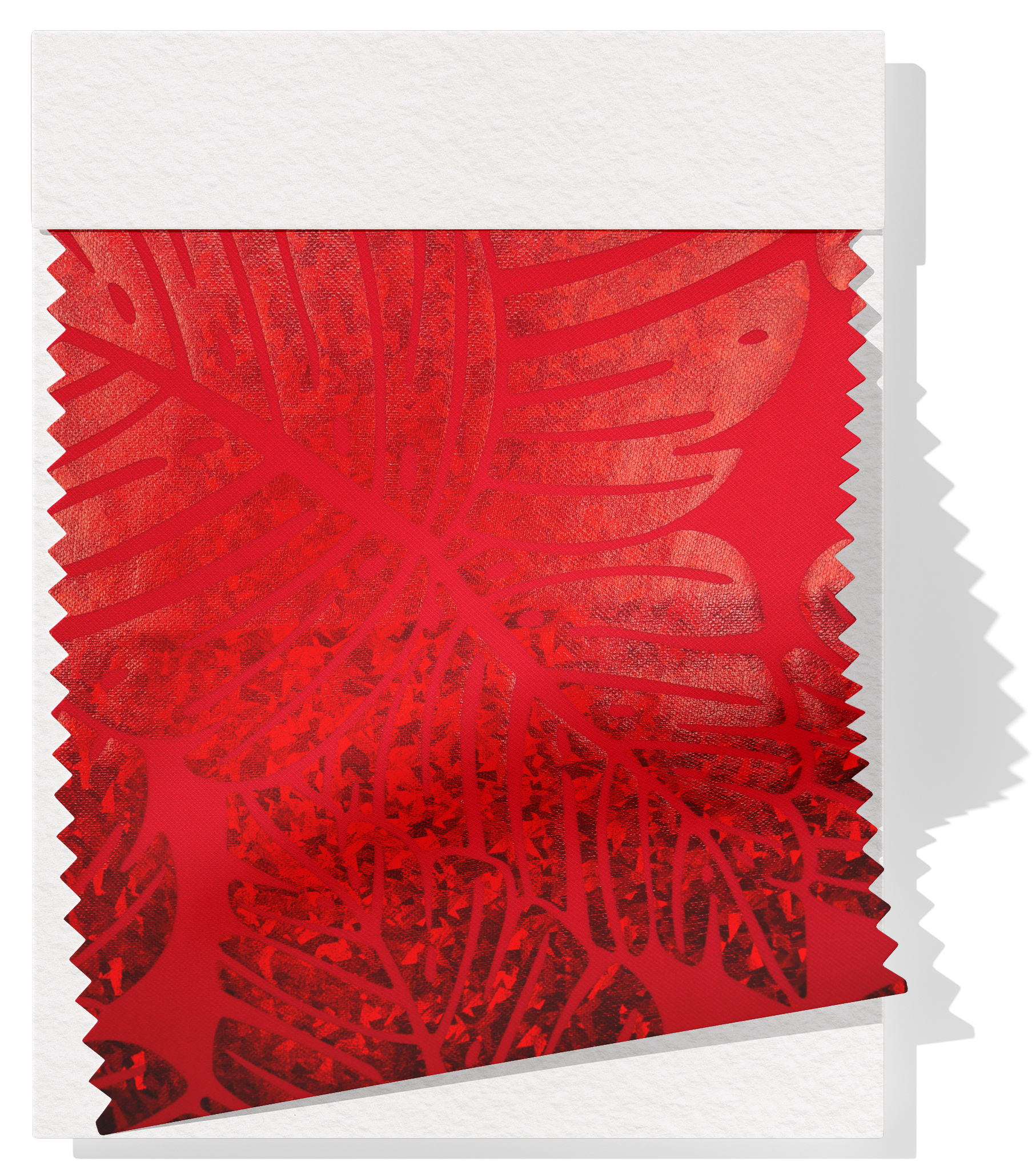 Stretch Polyester Pacific Print $12.00p/m Design #10 - Red Leaf Design