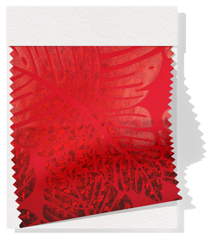 Stretch Polyester Pacific Print $12.00p/m Design #10 - Red Leaf Design