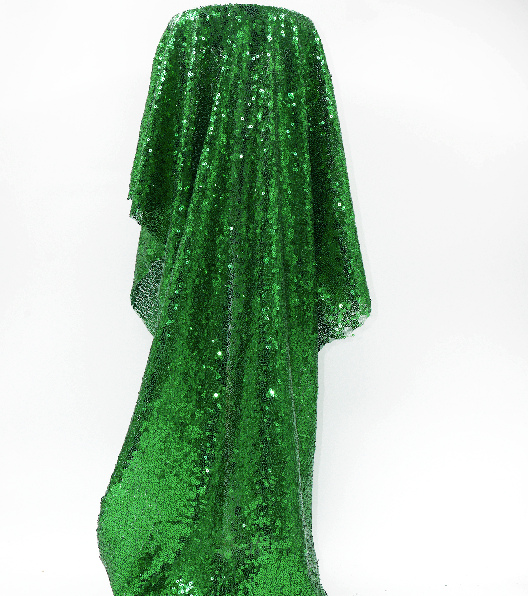 Polyester Mesh Sequins $25.00p/m - Kelly Green