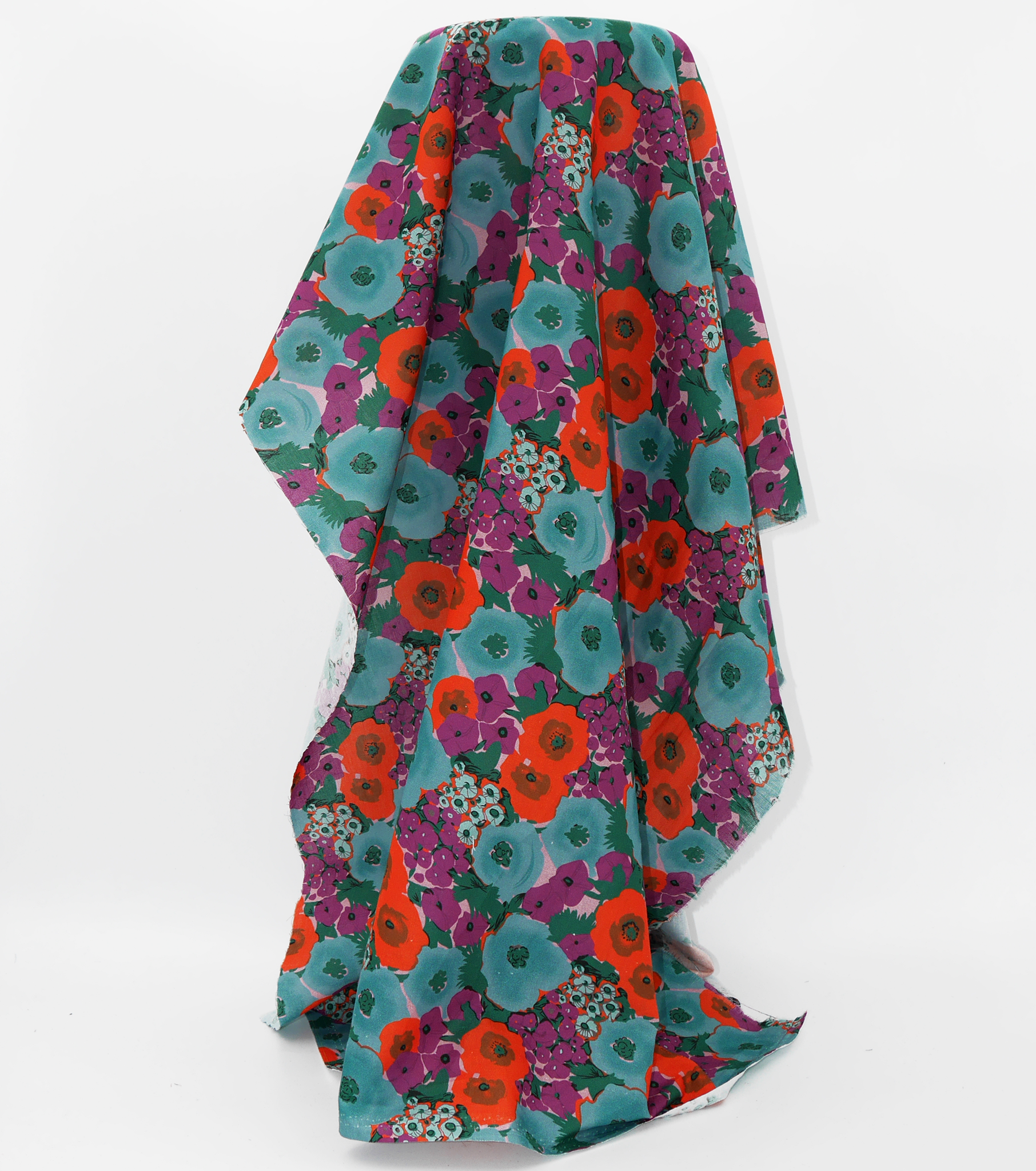 Cotton Print $18.00p/m - Summer in Italy (teal, purple, orange)