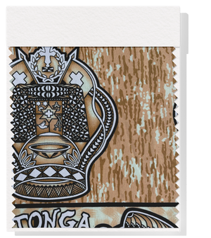 Cotton Dobby Pacific Tongan Print $9.00p/m - Design #1 Brown