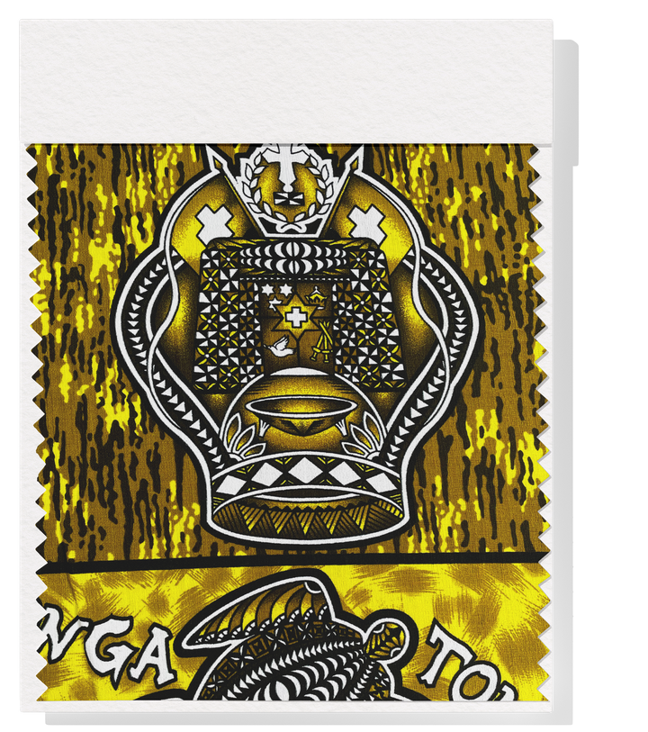 Cotton Dobby Pacific Tongan Print $10.00p/m  - Design #1 Yellow