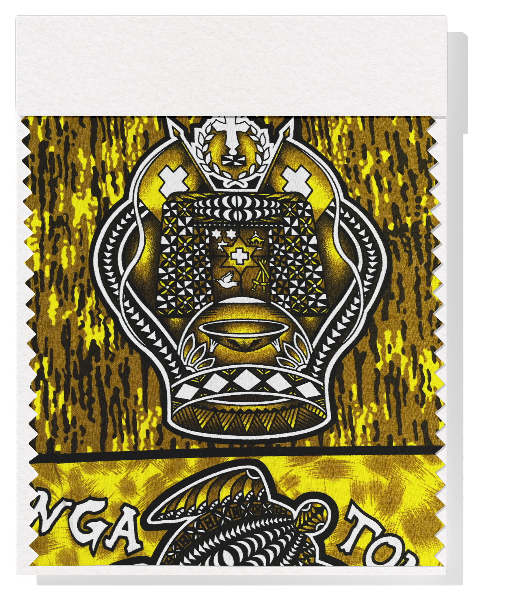 Cotton Dobby Pacific Tongan Print $9.00p/m  - Design #1 Yellow