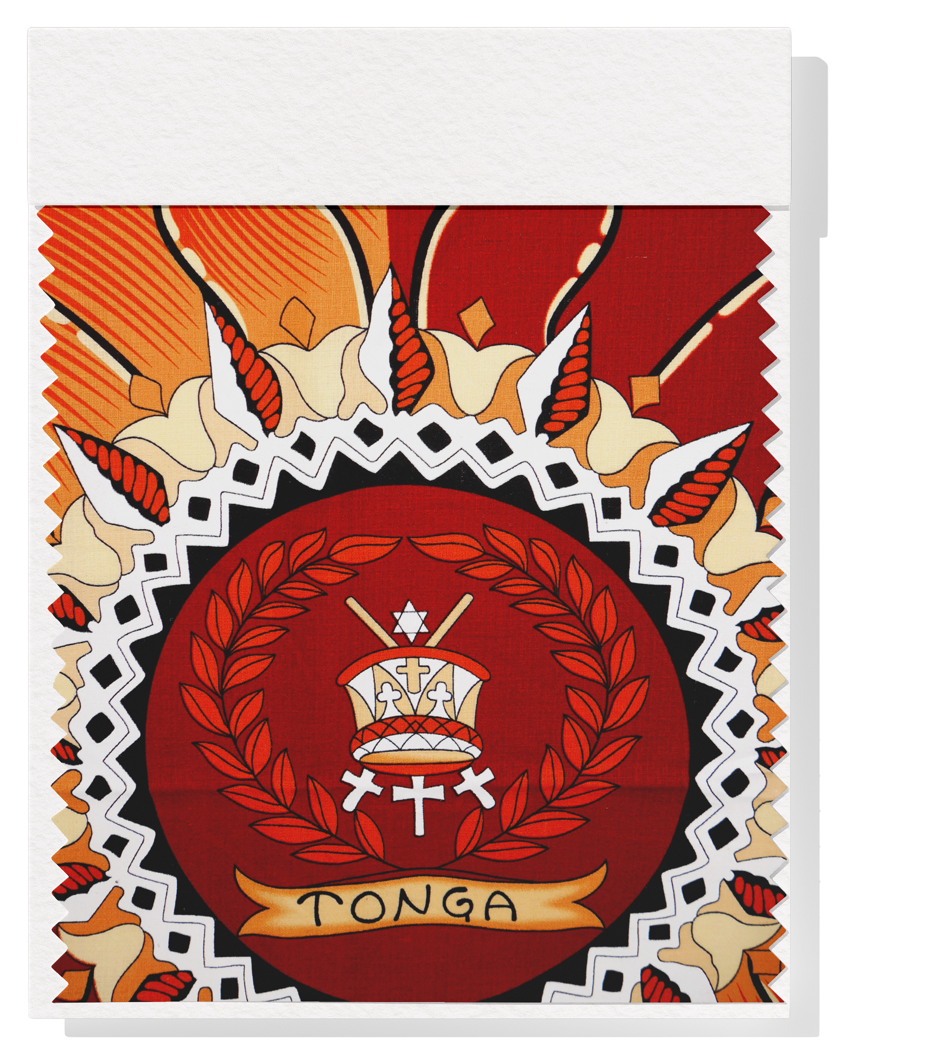 Cotton Dobby Pacific Tongan Print $9.00p/m - Design #2 Maroon