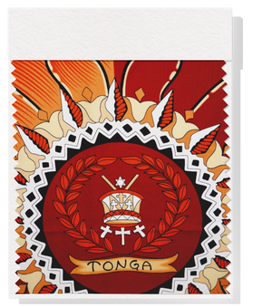 Cotton Dobby Pacific Tongan Print $9.00p/m - Design #2 Maroon