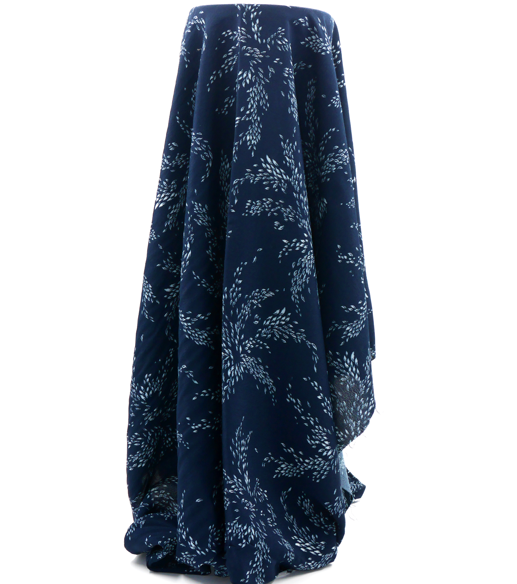 Viscose Crepe Print $22.00p/m - Blue Leaf Floral