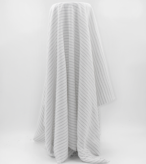 Striped Linen / Ramie $18.00p/m - White with Black Stripes
