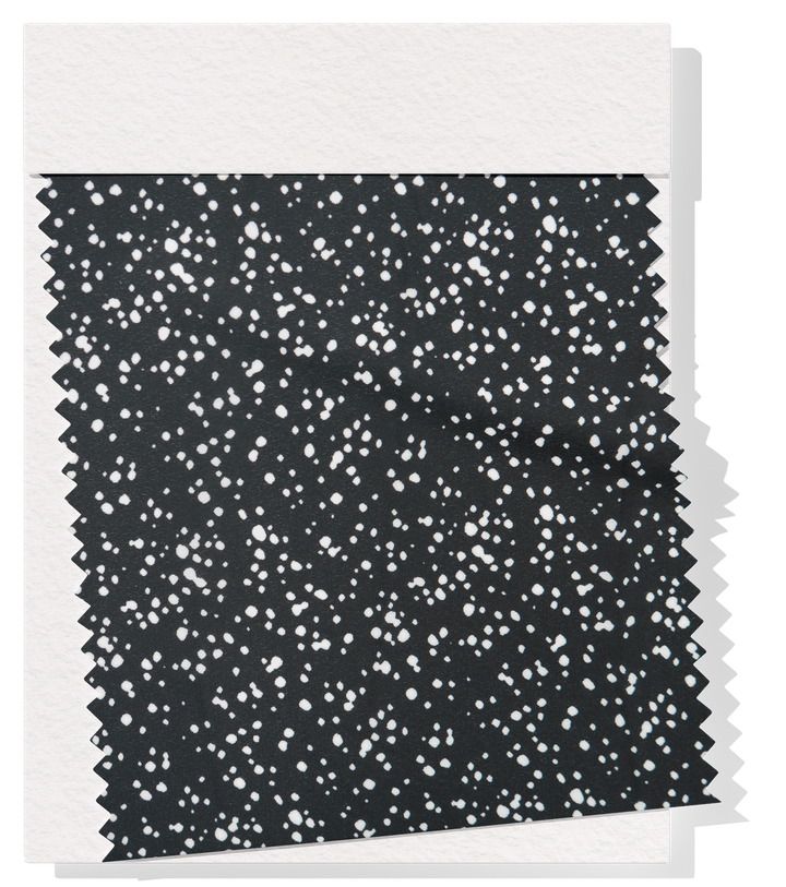Printed Polyester Chiffon $10.00p/m - Black w/ white spots