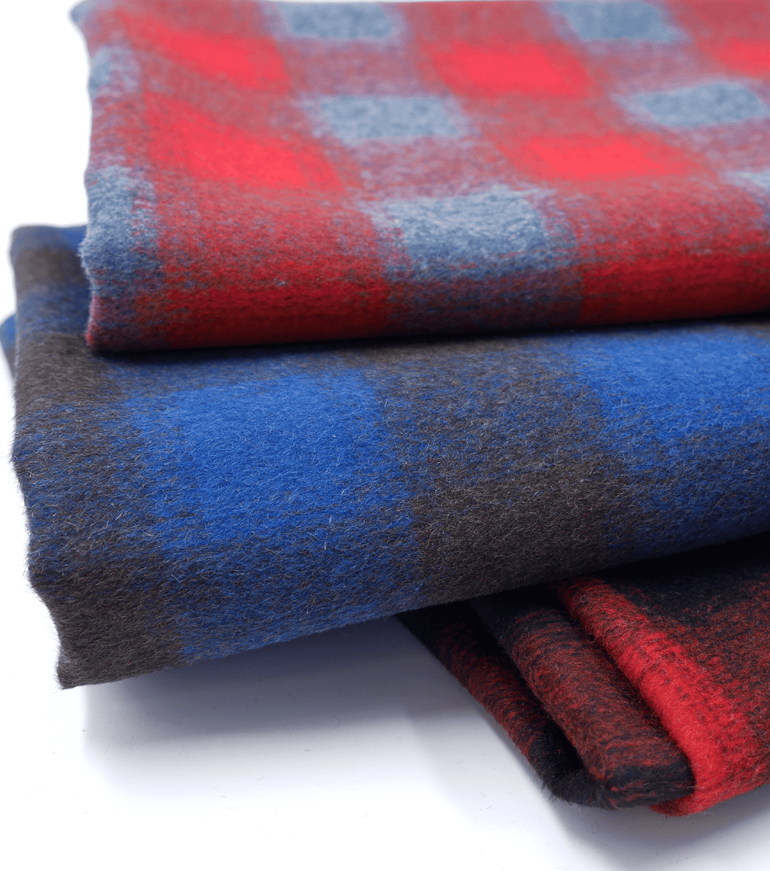 Checked Wool $18.00p/m - Red &amp; Grey (WC8) - The Fabric Shop