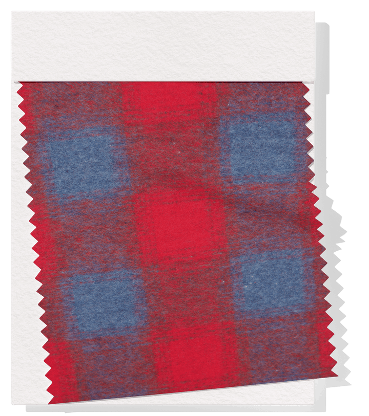 Checked Wool $18.00p/m - Red &amp; Grey (WC8) - The Fabric Shop