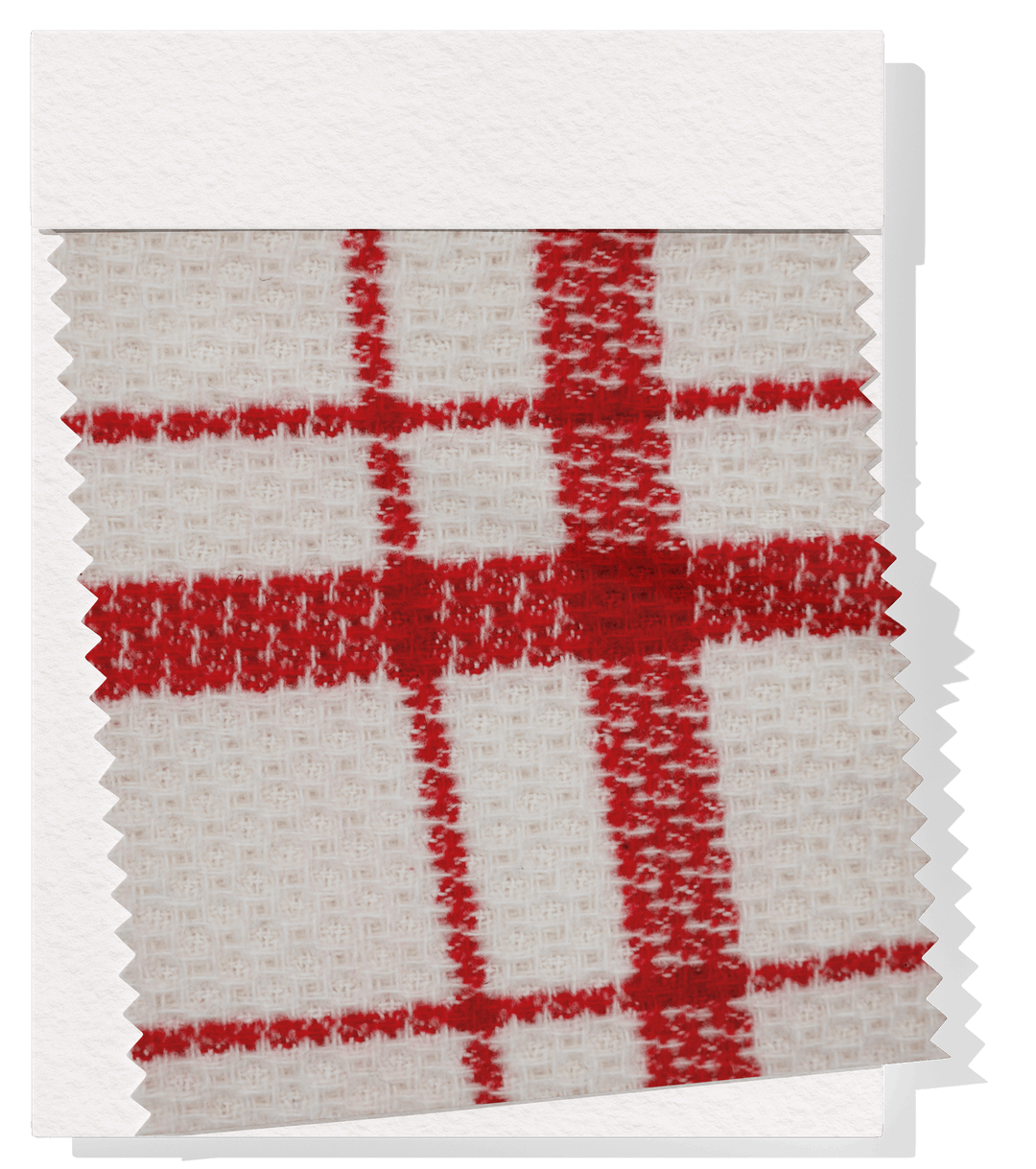 Checked Wool $18.00p/m - White & Red (WC1) - The Fabric Shop