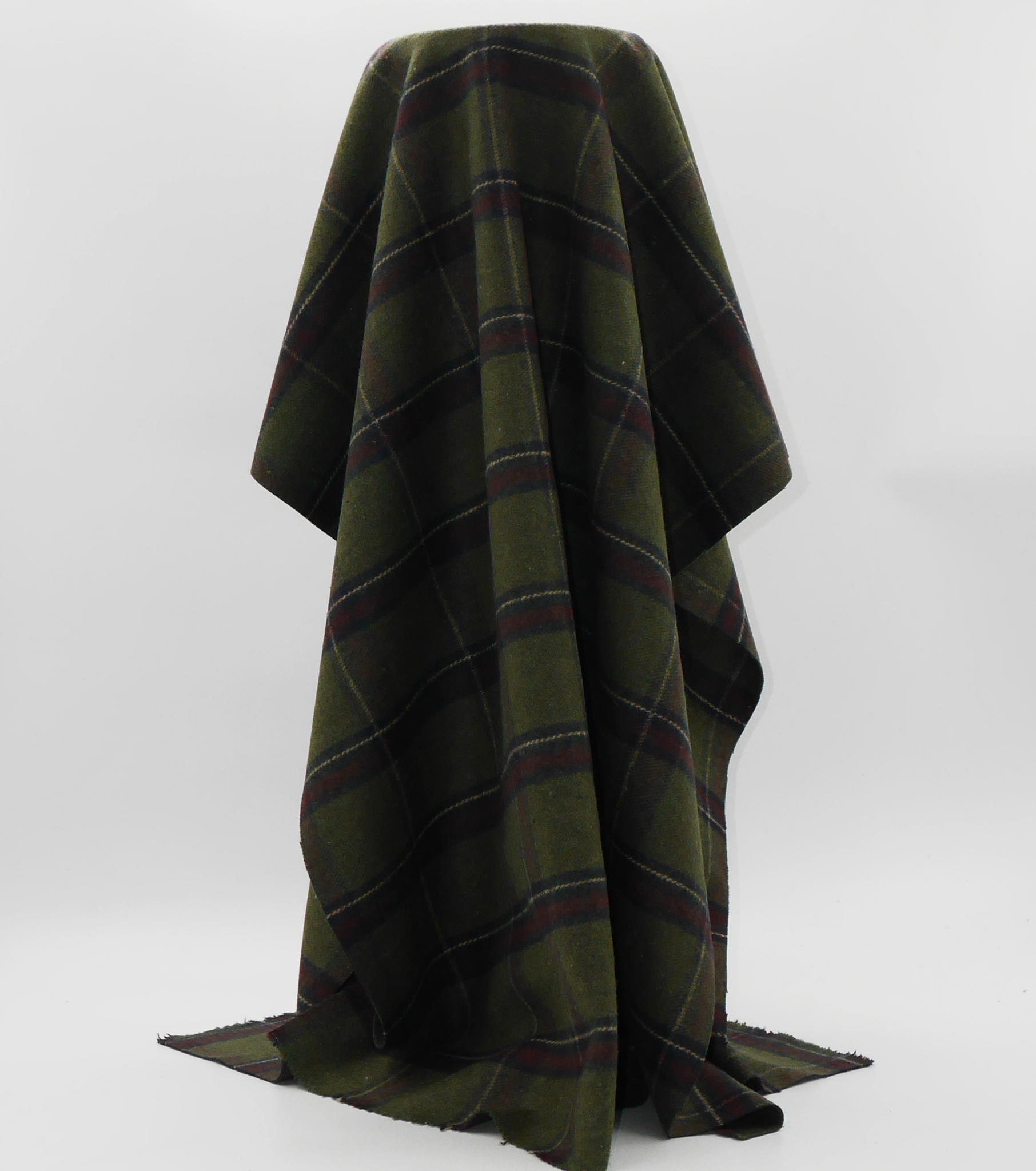 Checked Wool $18.00p/m - Olive & Red (WC5)