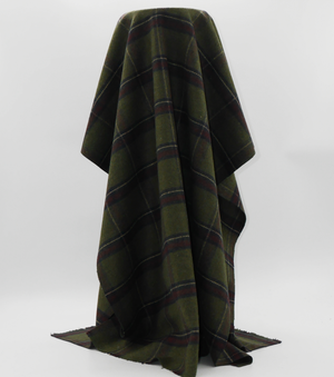 Checked Wool $18.00p/m - Olive & Red (WC5)