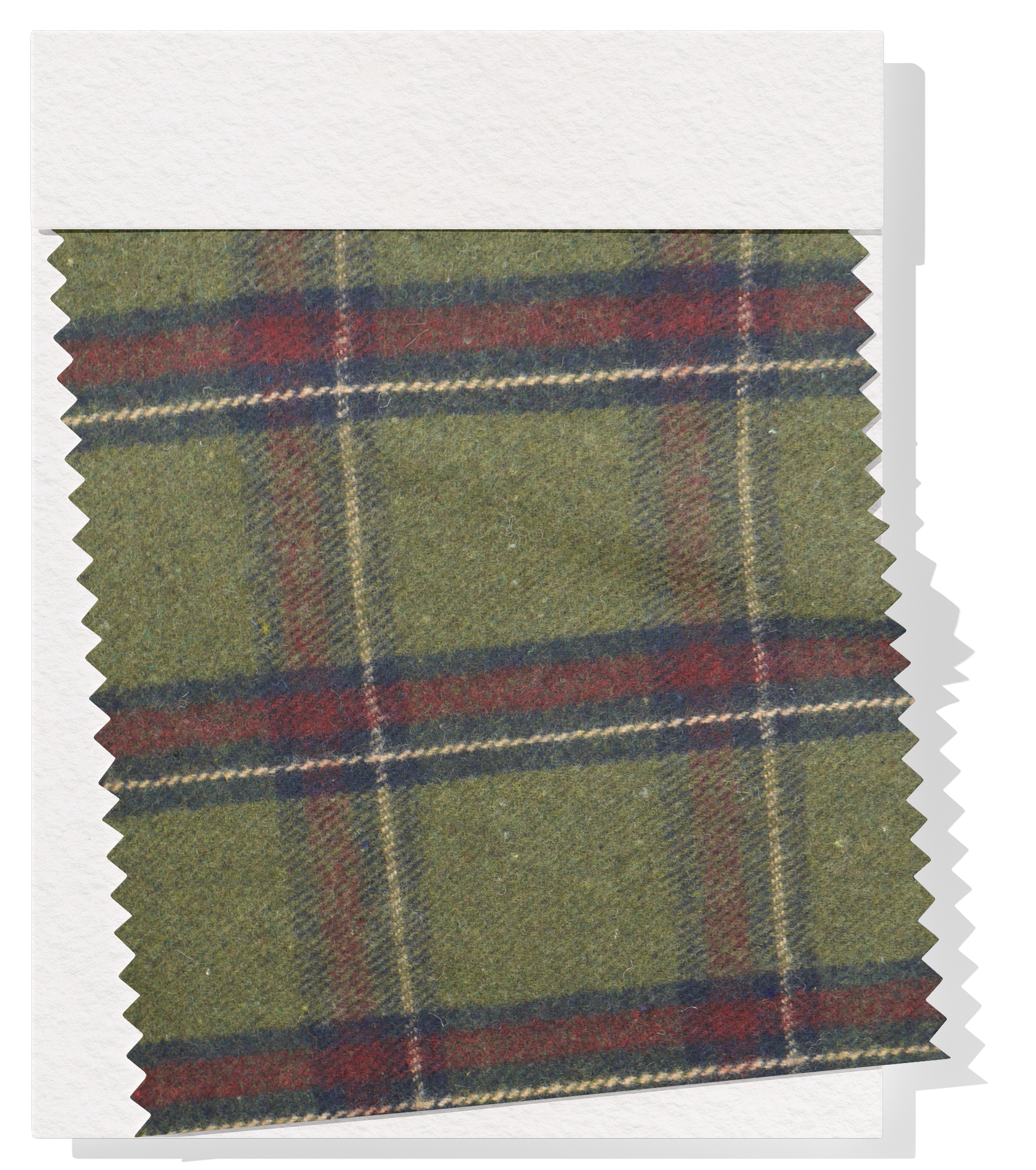 Checked Wool $18.00p/m - Olive & Red (WC5)