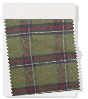 Checked Wool $18.00p/m - Olive & Red (WC5)