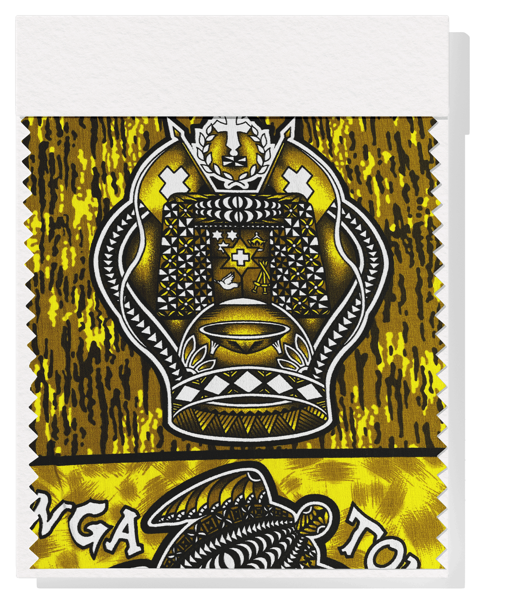 Cotton Dobby Pacific Tongan Print $10.00p/m - Design 1 Yellow - The Fabric Shop
