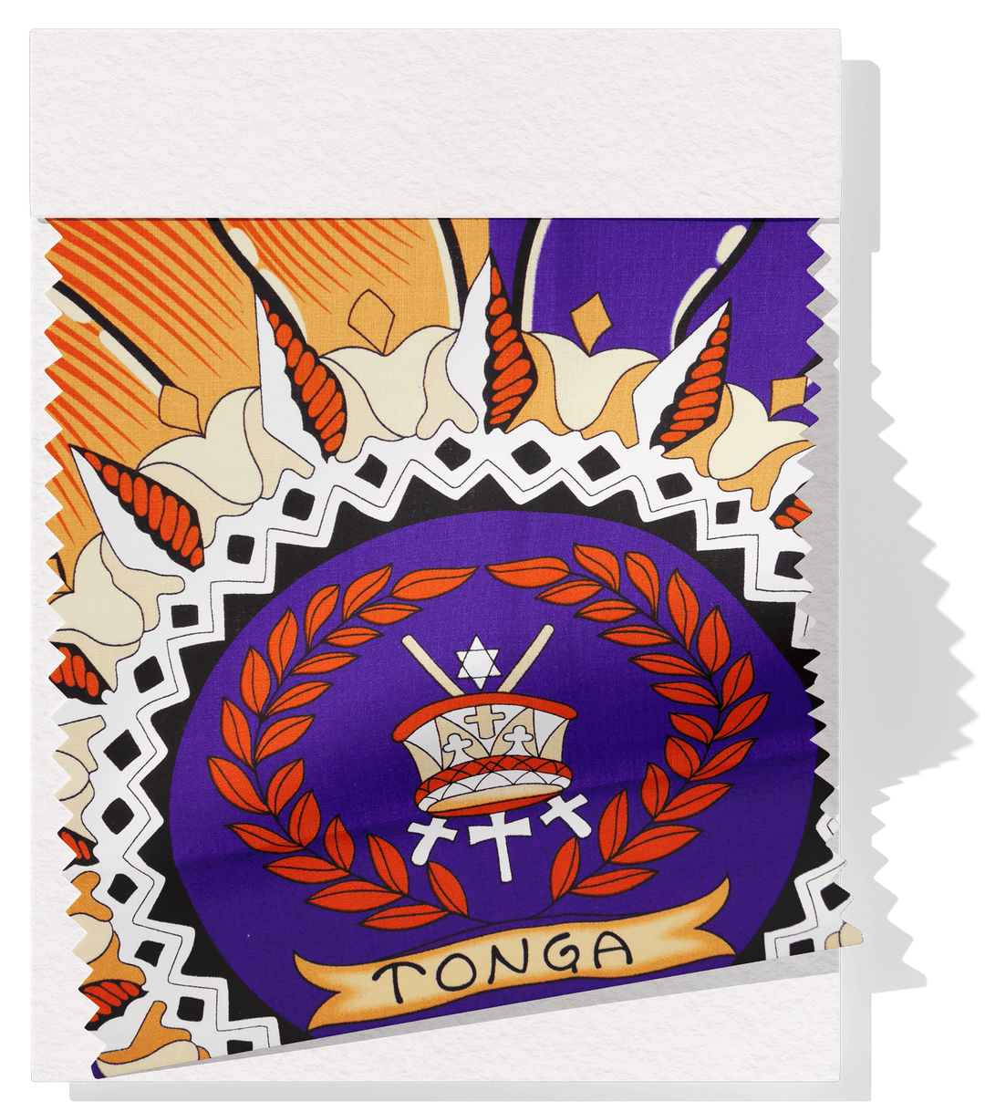Cotton Dobby Pacific Tongan Print $10.00p/m - Design 2 Purple - The Fabric Shop
