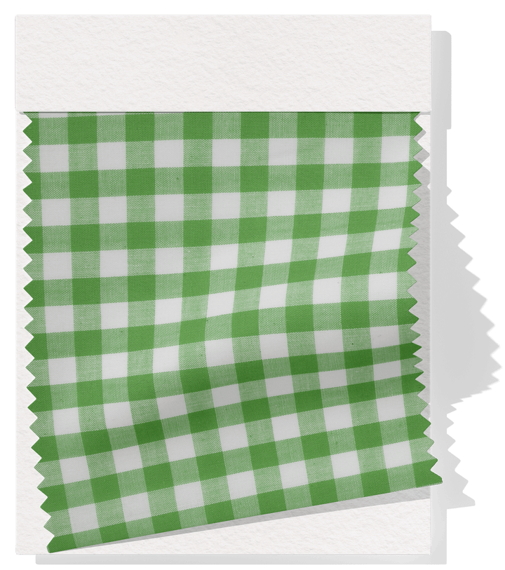 Cotton Gingham Print $14.00p/m - Green &amp; White (Medium) - The Fabric Shop