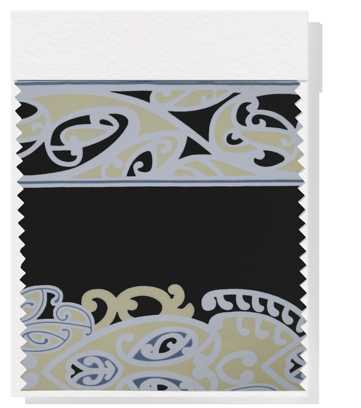 Cotton Maori Koru Design $8.00p/m - Beige - The Fabric Shop