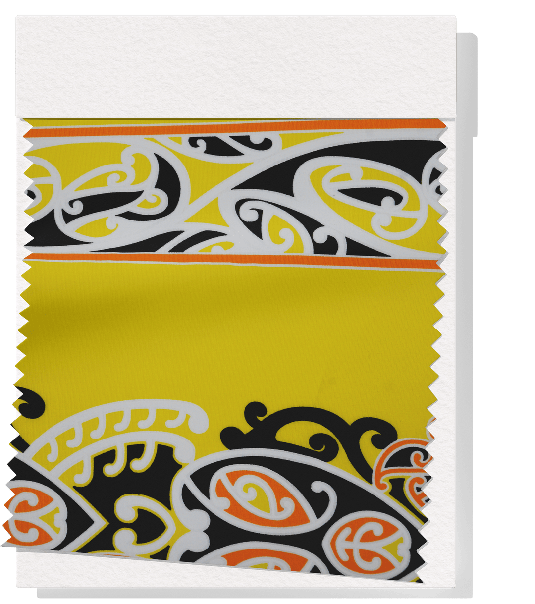 Cotton Maori Koru Design $8.00p/m - Yellow - The Fabric Shop
