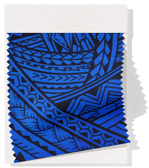 Cotton Dobby Pacific Print $9.00p/m - Design # 3 Royal & Black