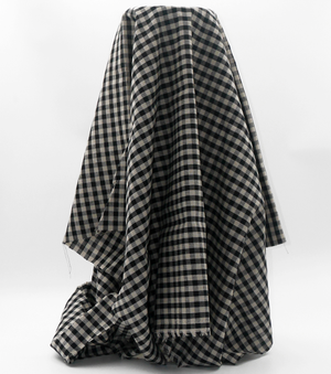 Linen / Cotton $24.00 p/m - Gingham Black & Beige