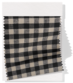 Linen / Cotton $24.00 p/m - Gingham Black & Beige