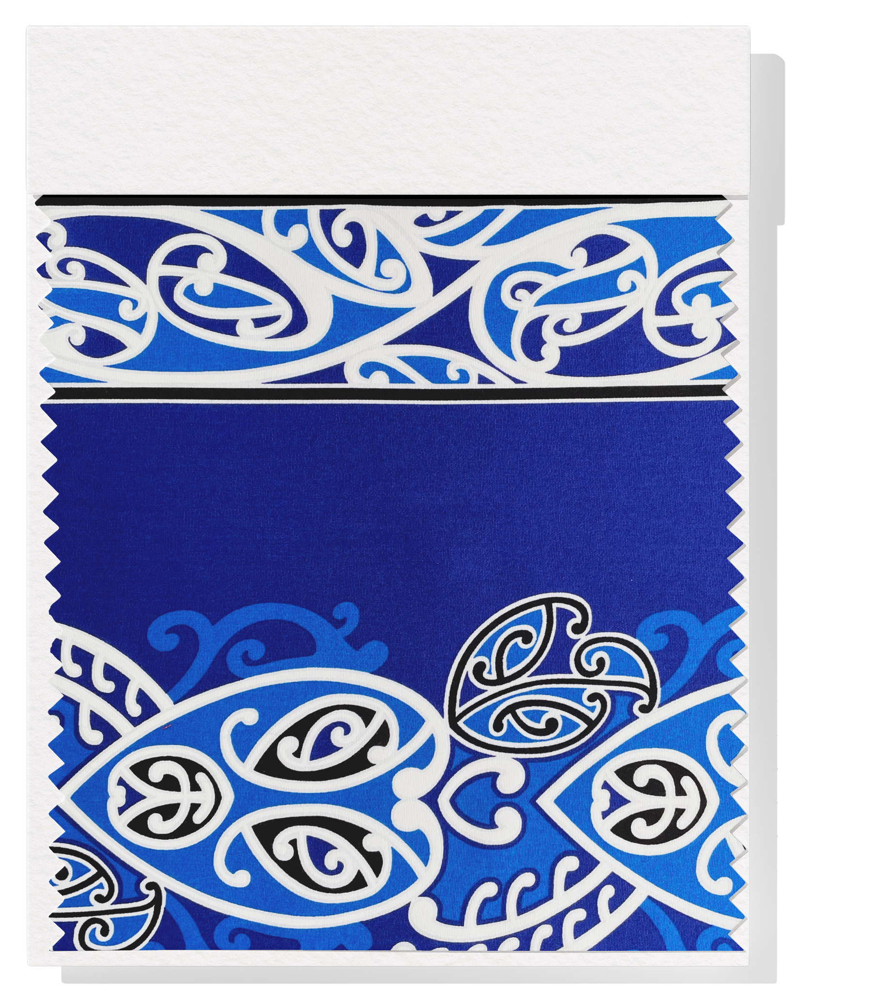 Cotton Maori Koru Design $8.00p/m - Blue