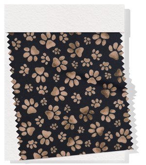 Craft Cotton $10.00p/m Dog Paws Black and Brown