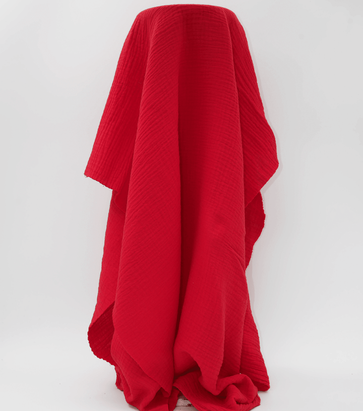 Double Muslin $14.00p/m - Fiery Red - The Fabric Shop