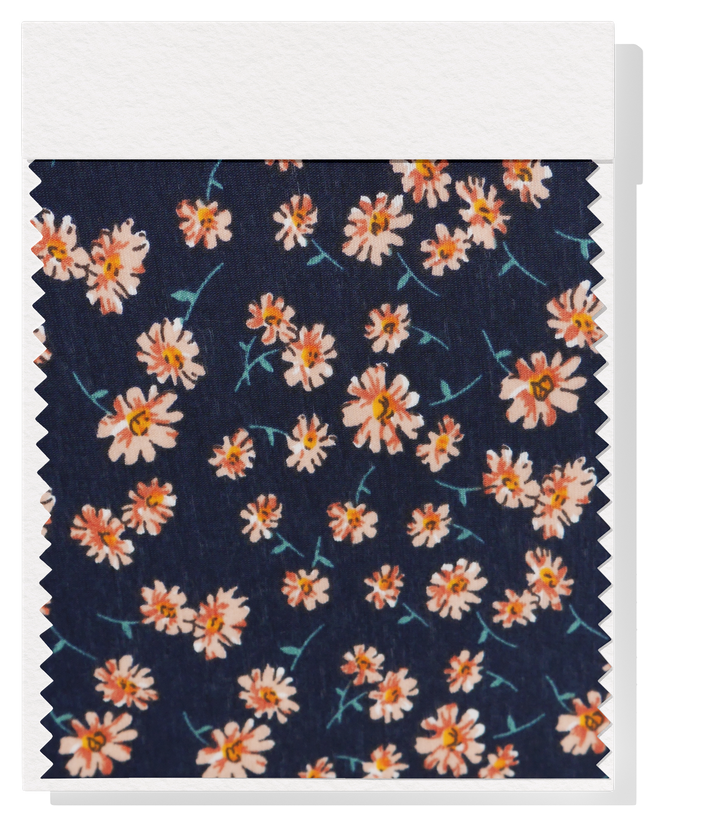 Printed Nylon/Rayon $10.00p/m - Evelyn Navy