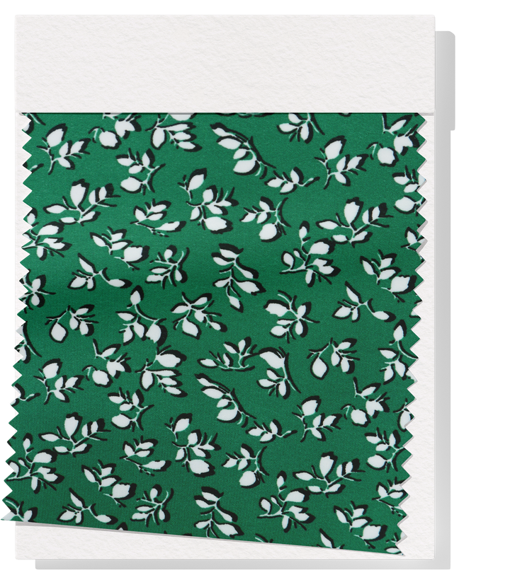 Printed Polyester Chiffon $10.00p/m - Janice Green w/ white flowers