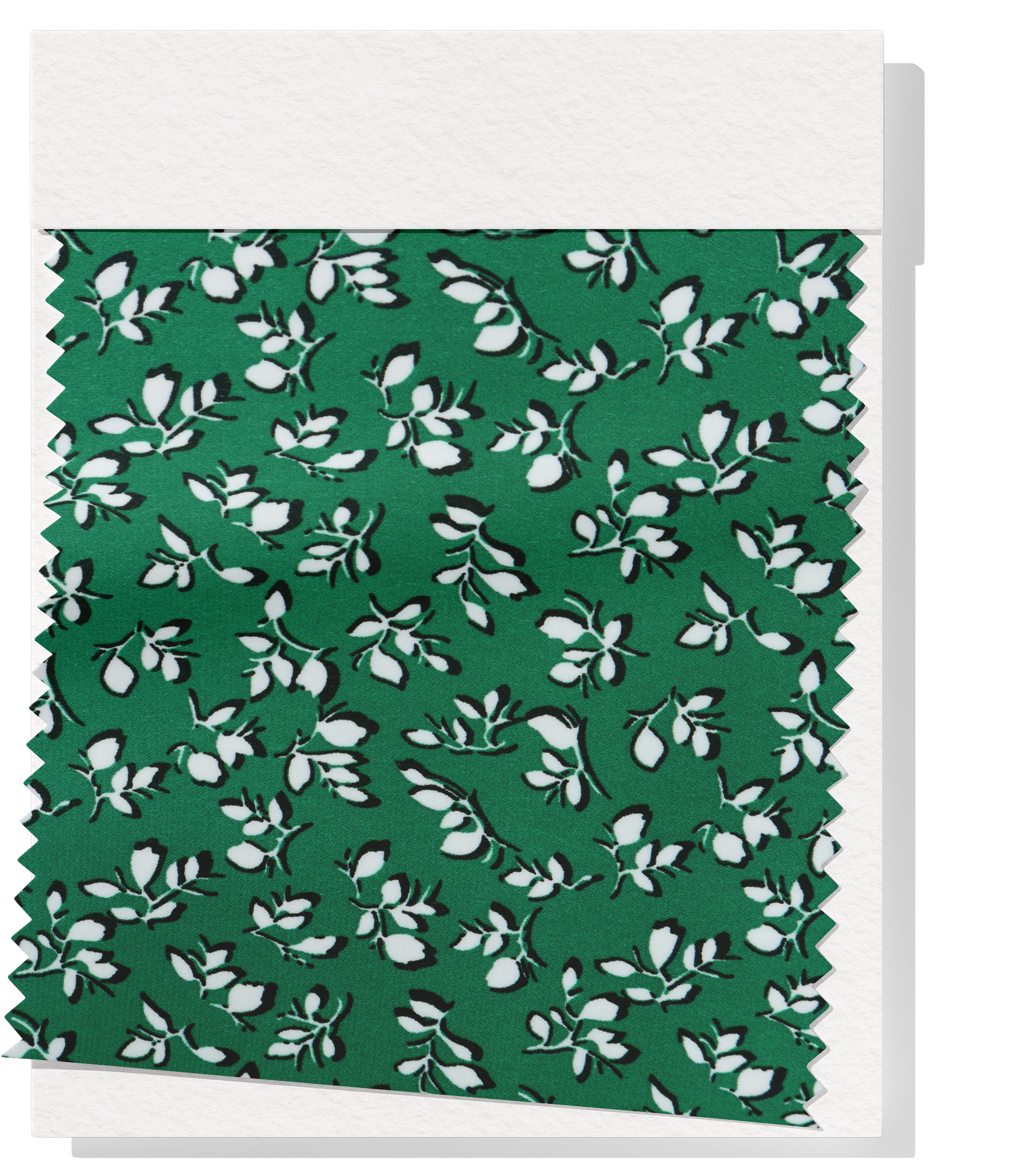 Printed Polyester Chiffon $10.00p/m - Green w/ white flowers